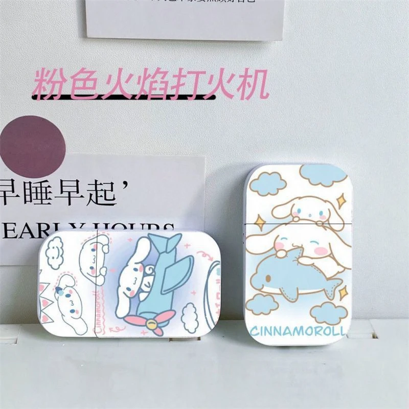 

Cinnamoroll Anime Lighter with Red Flame - Windproof Metal Lighters, Kawaii Sanrio-Inspired Gift for Girls, Smoking Accessories