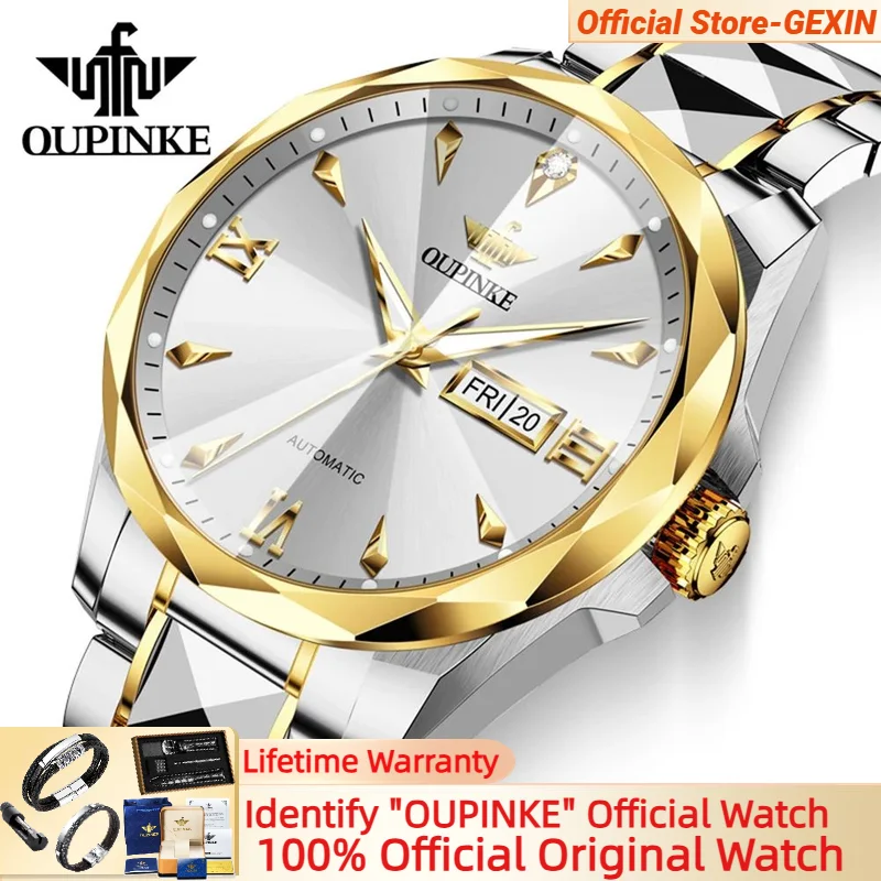 

OUPINKE 3315 Automatic Mechanical Watch for Men Sapphire Mirror Tungsten steel Waterproof Luminous Watch Man