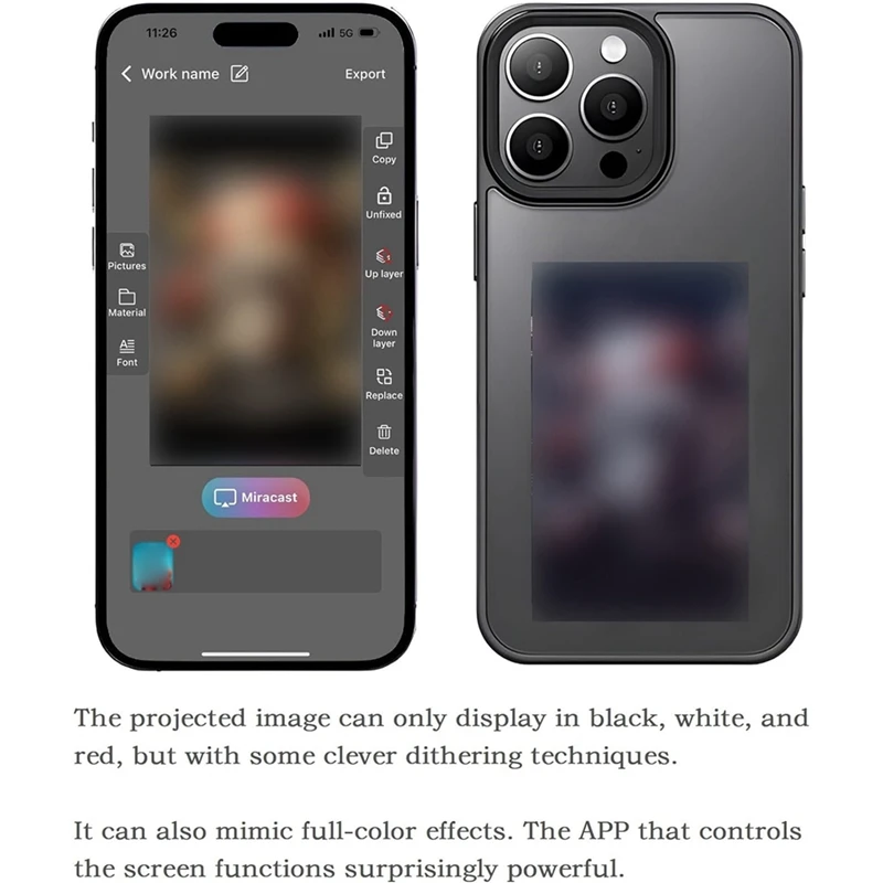 Smart Photo Rear Projection DIY Phone Case Instantly Displays Photos On Back Cover For Iphone