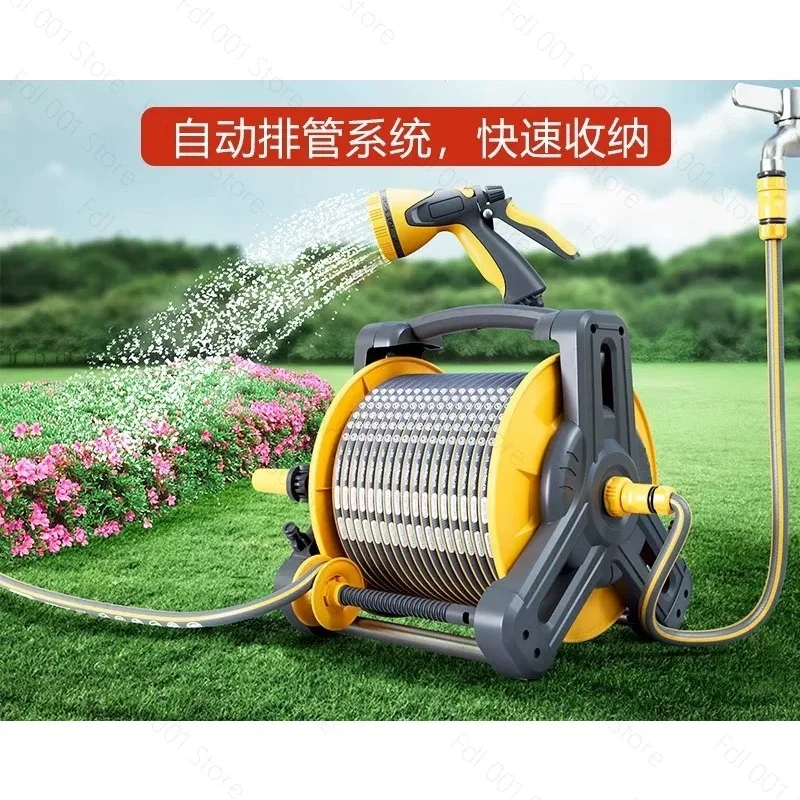 Household Water Hose Cart Hose for Watering Flowers Car Wash High Pressure Water Gun Garden Watering Hose Rack