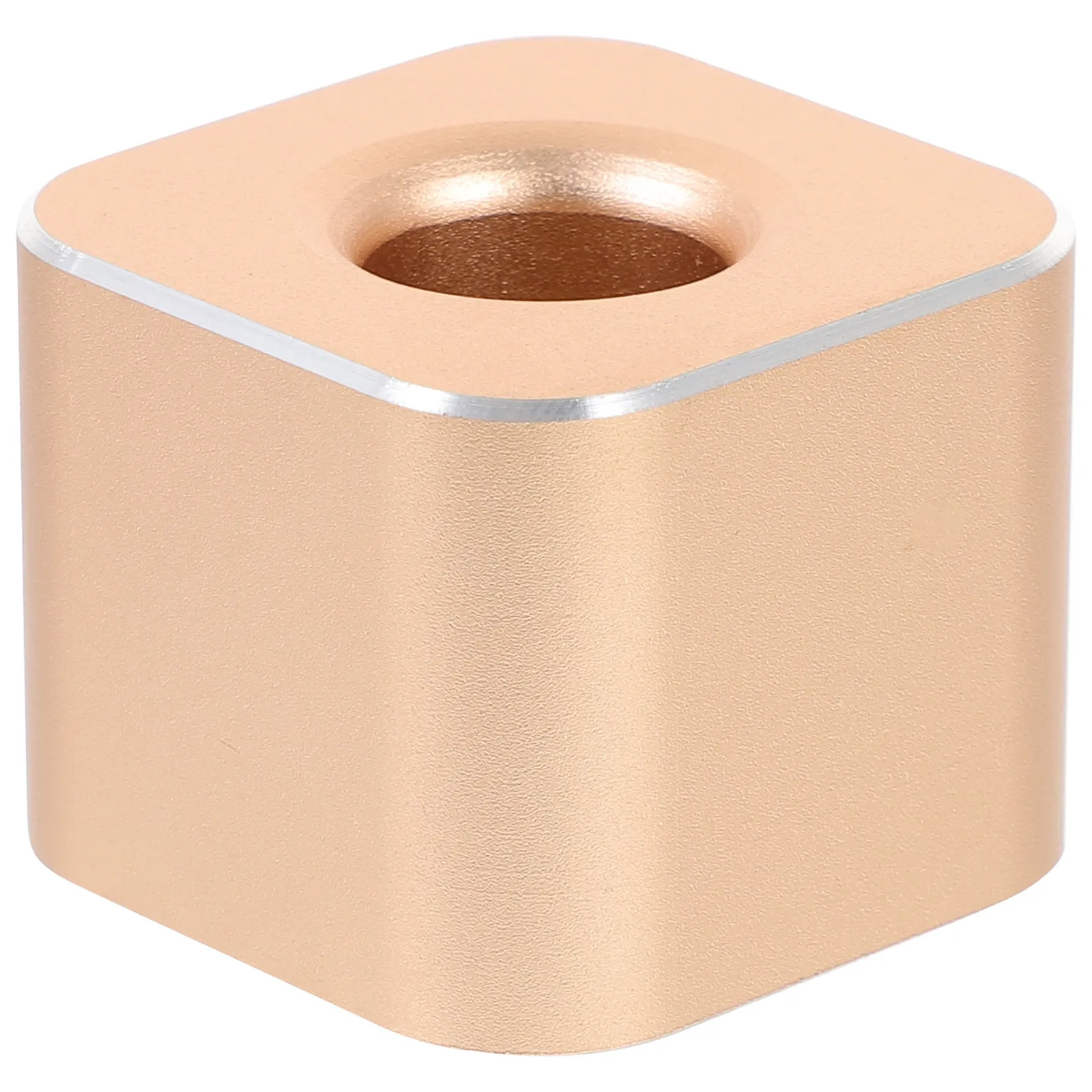 Sturdy Aluminum Alloy Single Pen Holder Cube Style Metal Desk Pen Stand for Fountain Quill Ink Pens Office Home Desktop