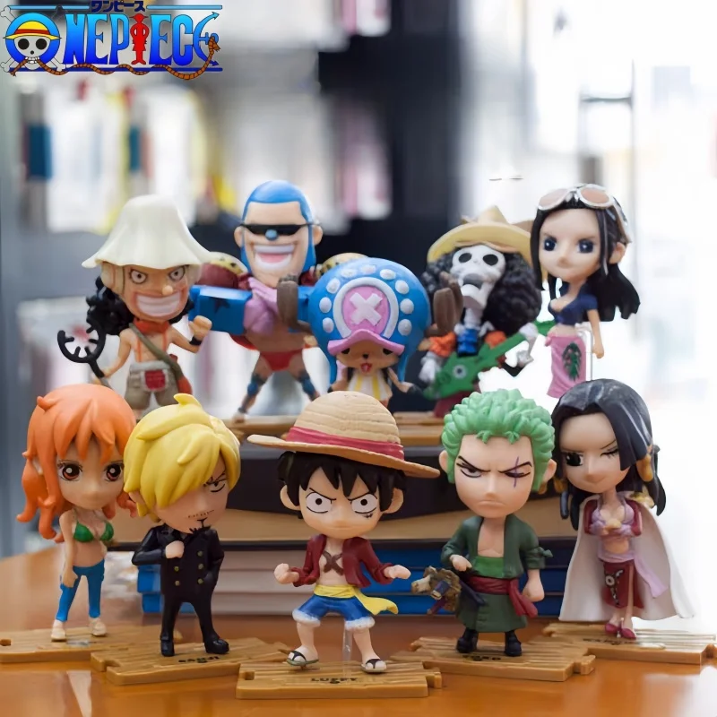 Anime One Piece 10 kinds figure Luffy Chopper female emperor Zoro Sanji Nami figure  Anime PVC Figure Statue Toys With Base Deco