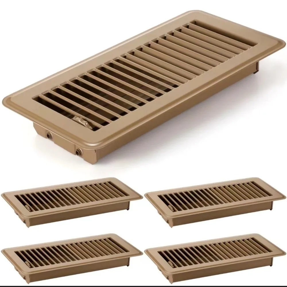 Metal Floor Register Cover High-efficiency Anti-blocking Heavy Duty Vent Grille Air Cover Rust-proof Central Conditioner Grille