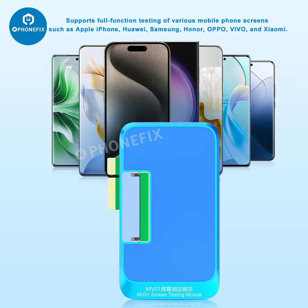 JCID MV01 หน้าจอ LCD การทดสอบโมดูล IPhone X-15 น Android Huawei Samsung จอแสดงผลฟังก์ชั่นเต็มรูปแบบการวินิจฉัยการตรวจจับซ่อมเครื่องมือ
