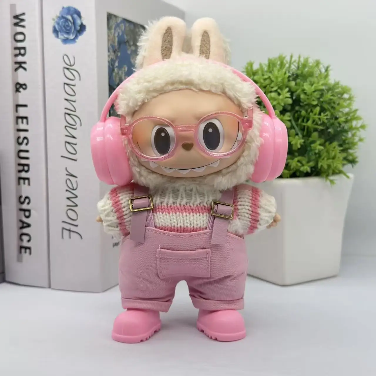 

Кукольная одежда для Labubu Outfit V1 V2 V3 17 см, аксессуары для сидения кукол, очки, дизайнерская одежда, детский подарок, свитер, шляпа, сумка, набор