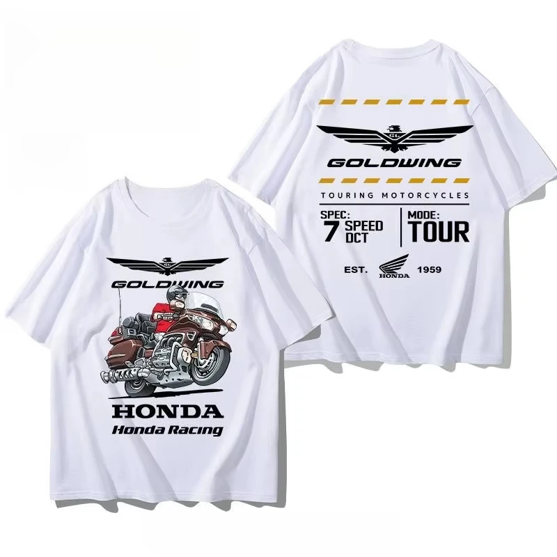 

Summer Short-sleeved Riding Oversize Racing Off-road Clothes Tops Honda Men's and Women's T-shirt Gold Wing GL1800 Motorcycle