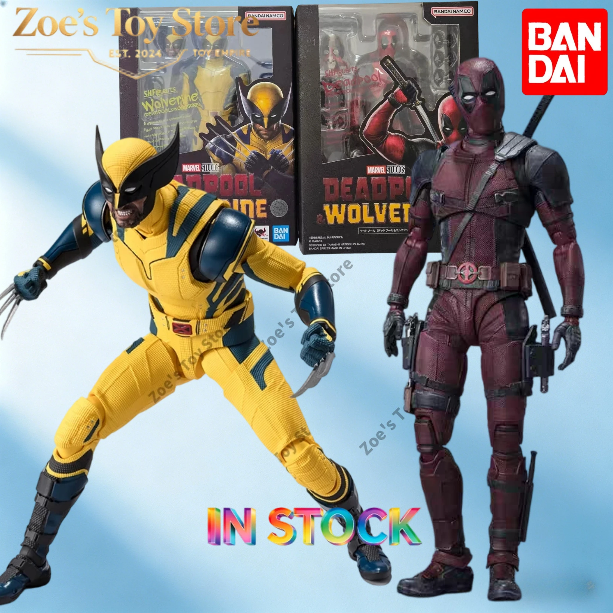 

Original in-Stock S.H.Figuarts Deadpool & Wolverine (Deadpool & Wolverine) Logan Wade Wilson Articulated Action Figure Set