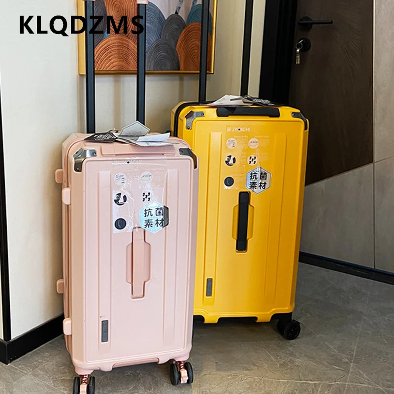 KLQDZMS High-quality Suitcase Large-capacity PC Trolley Case Women Boarding Box Family Travel Essentials Rolling Luggage