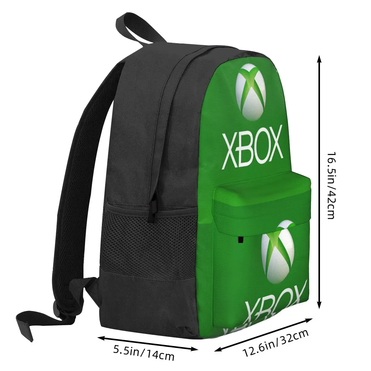 Green Xbox Logo Backpacks Boys Girls Bookbag Students School Bags Cartoon Kids Rucksack Laptop Rucksack Shoulder Bag