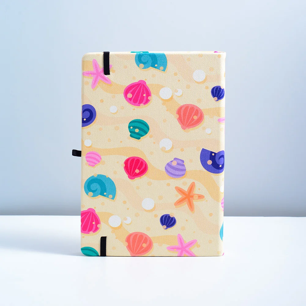 Imagem -03 - Bala de Praia Pontilhada Notebook Conchas e Estrela do Mar 160gsm Elástico a5 Hardcover Journal Verão