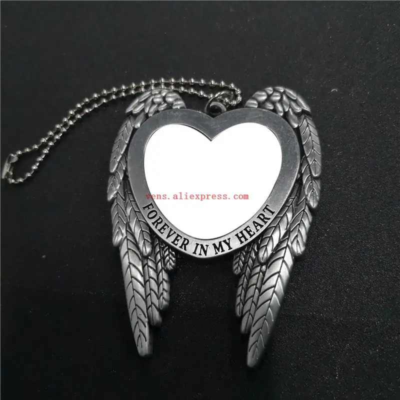 sublimation blank wing car hanger ornament fashion hot transfer printing blank jewelry consumables 12pcs/lot