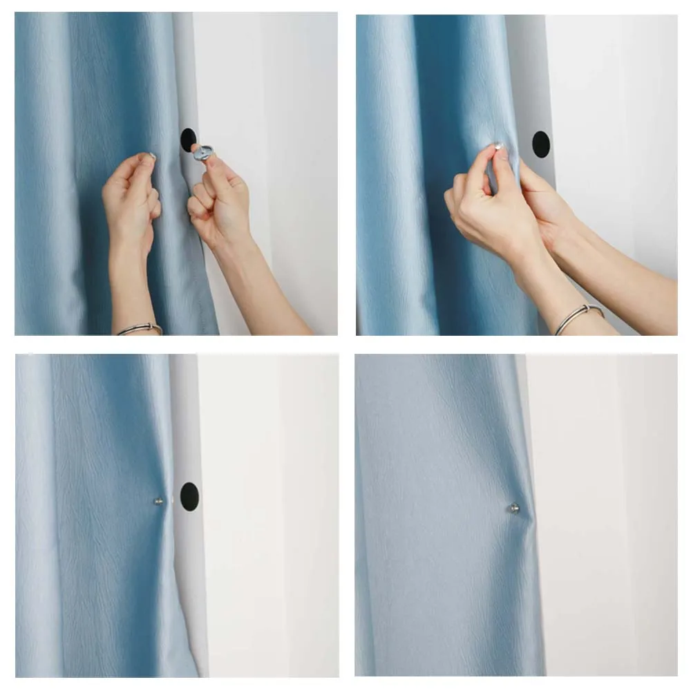 4Pair Magnetic Curtain Button Room Accessories Nail Free Button Window Screen Decorative Adjustment Magnet Detachable Buckle