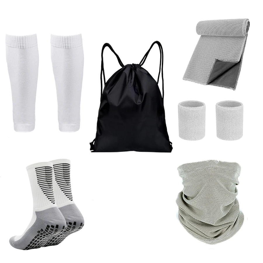 

Набор из 6 шт., нескользящие футбольные носки, впитывающий пот шарф, компрессионные чулки, спортивное полотенце, водонепроницаемая сумка, наручные часы