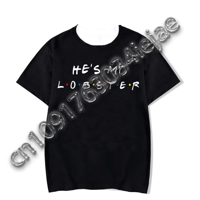

Летняя футболка She/He Is My Lobster с узором, модная футболка для пар, повседневная уличная одежда унисекс, дышащая футболка с 3D принтом