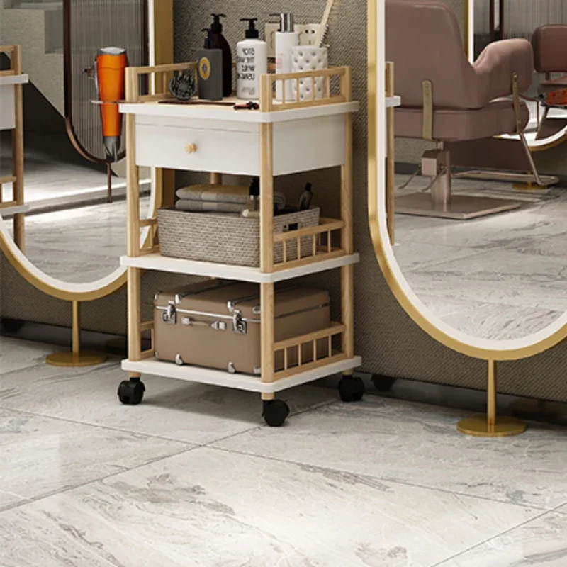 木製サロントロリーカート医療ローリングホイールサロントロリー美容機器 Muebles Peluqueria 商業家具 YN50ST