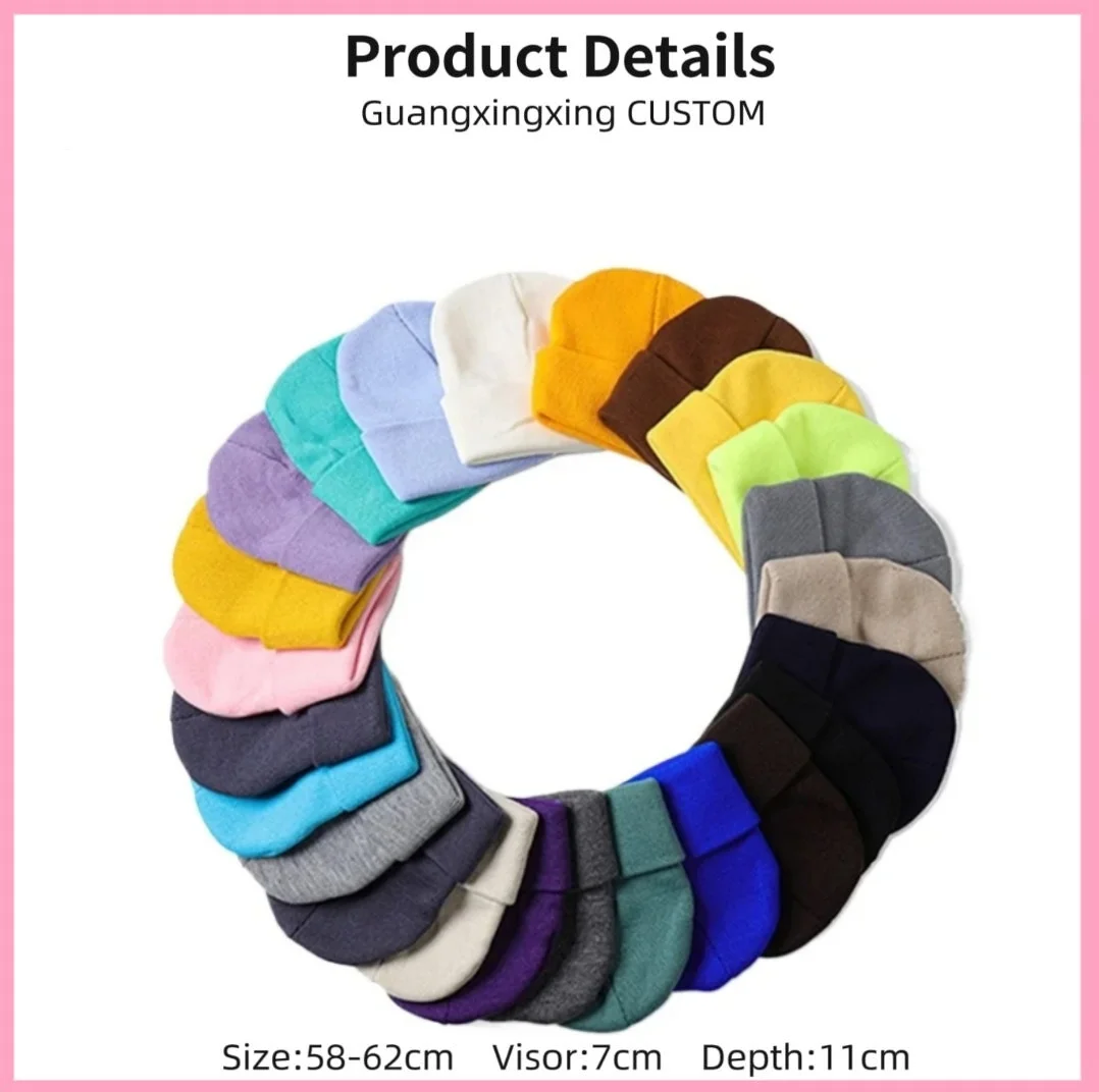 Custom logo embroidered wool hat men's and women's autumn and winter knitted hat warm custom design bucket hat wholesale