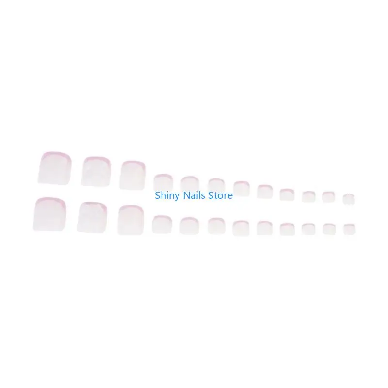 

24x Bow False Toenails Press on Toenails Full Cover for Party