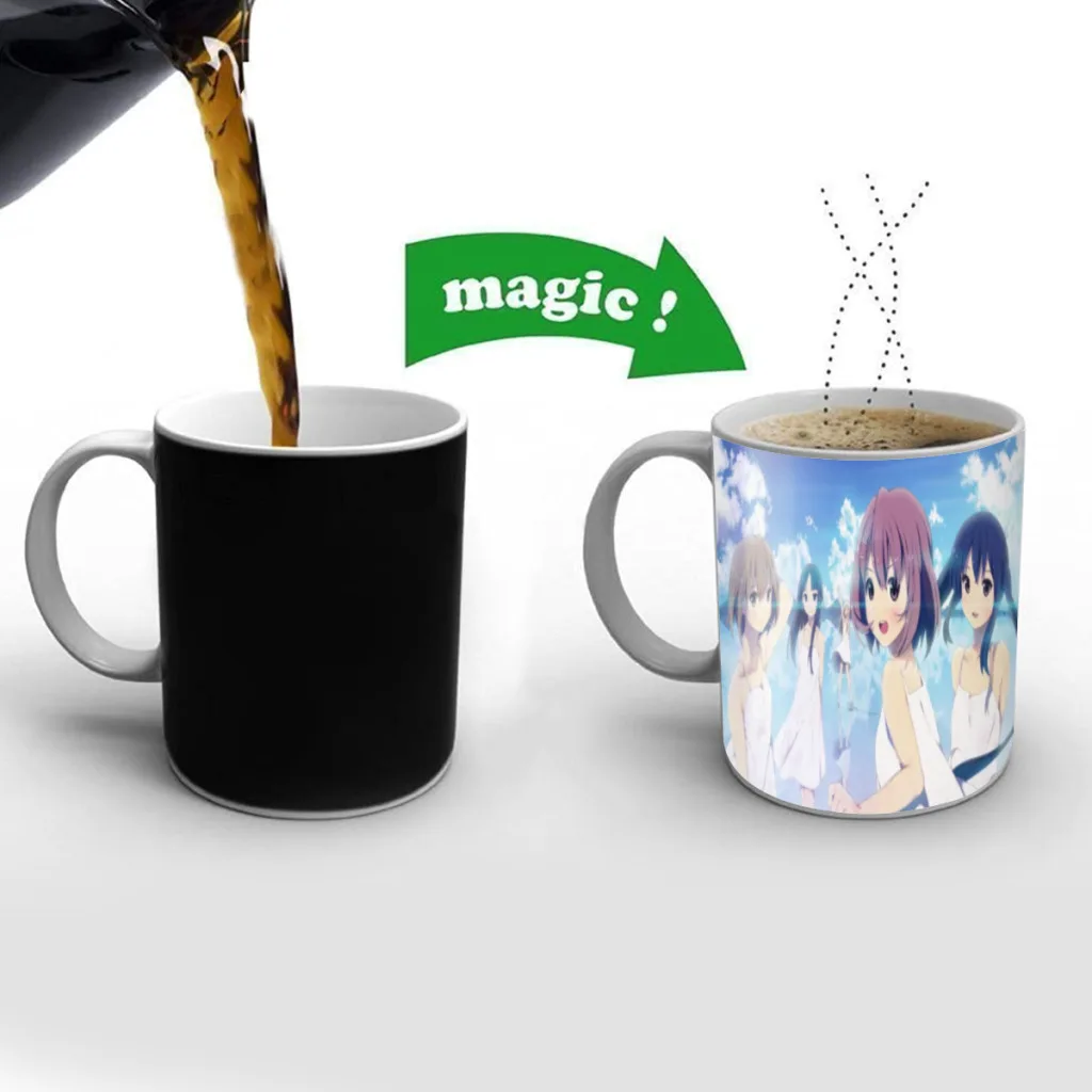 New K-ON Anime Mug Temperature Color Changing Mug Heat Sensitive Cup Coffee Tea Milk Mug