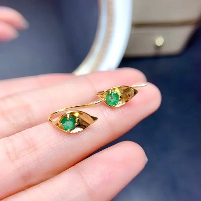 Emerald Stud Earrings for Daily Wear  Natural Emerald Earrings 925 Silver  Round Cut 4mm Emerald Jewelry Gift for Woman