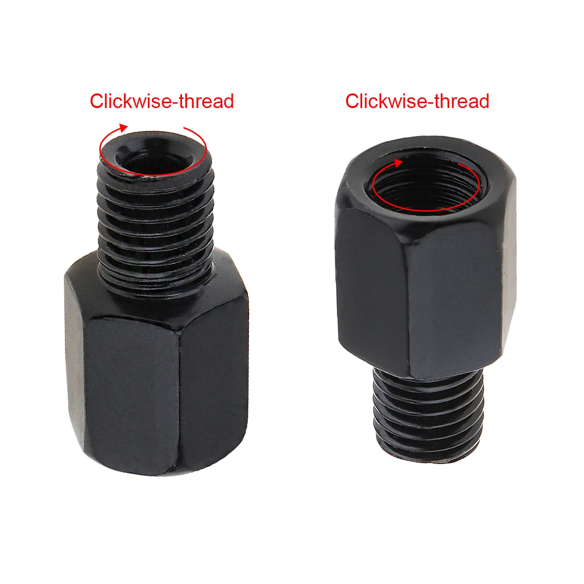 10mm Clockwise Male to Clockwise Female Thread Rearview Mirror Adapter M10 Rear View Mirror Extender Screws Bolts