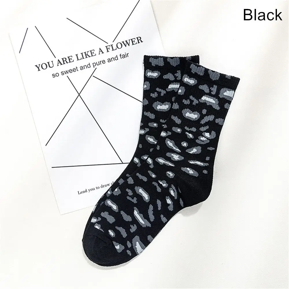 Ladies Harajuku Crew Socks Novelty Dress Winter Long Sock Cotton Socks Leopard Print Women Socks