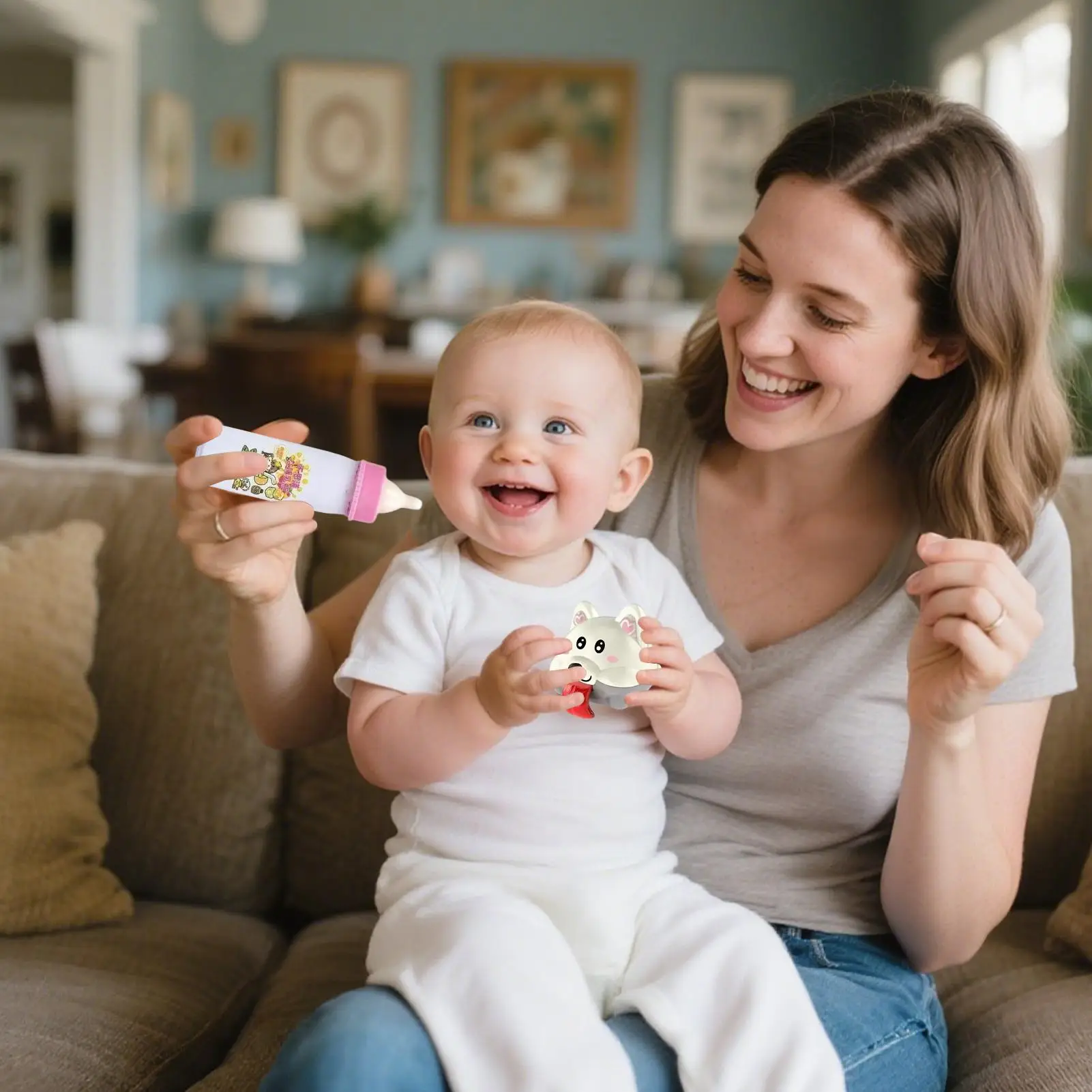 

Girls Pretend Play Toy Feeding Milk Bottles And Talking Puppy Toy Kit Interactive Parent-child Playset For Toddler Children Kid