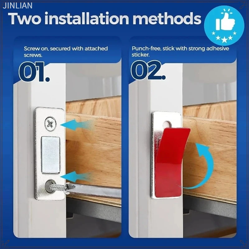 Wholesale Pack Ultra-Thin Magnetic Door Catches - Adhesive Latches for Cabinets, Drawers, Closets & Windows