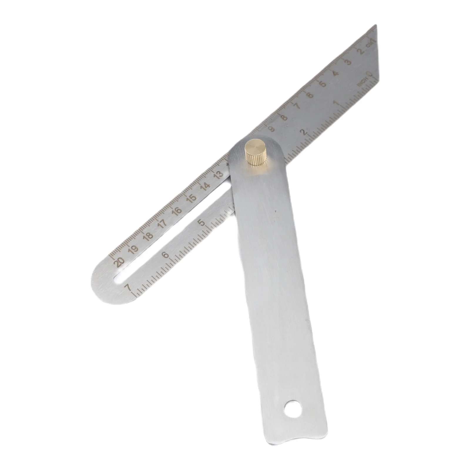 Multipurpose Stainless Steel Angle Ruler with Etched Markings and Locking Feature for Precision For Woodworking Use