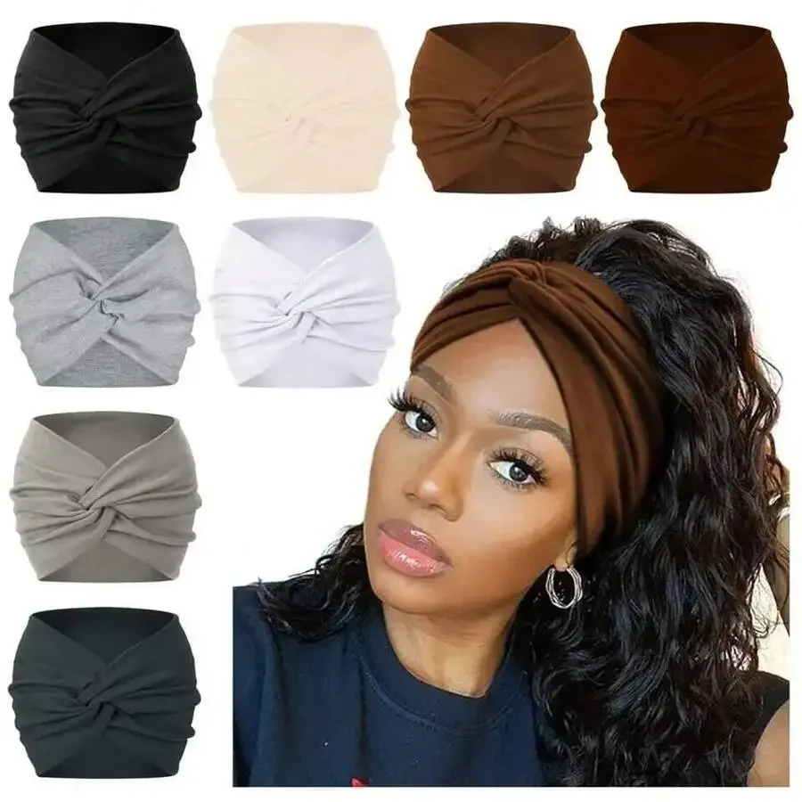 

Women Solid Color Twist Knot Elastic Headband Casual Sports Yoga Hair Band