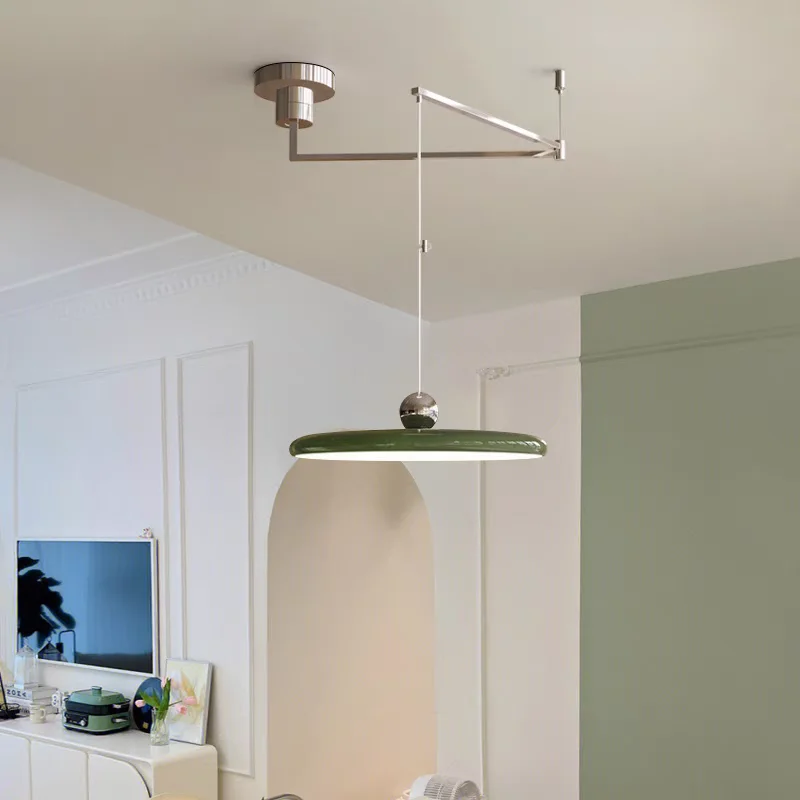 Colorful UFO Pendant Light with Movable Arm Full Spectrum Eye Protection Lighting for Living Room Restaurant Room Decor