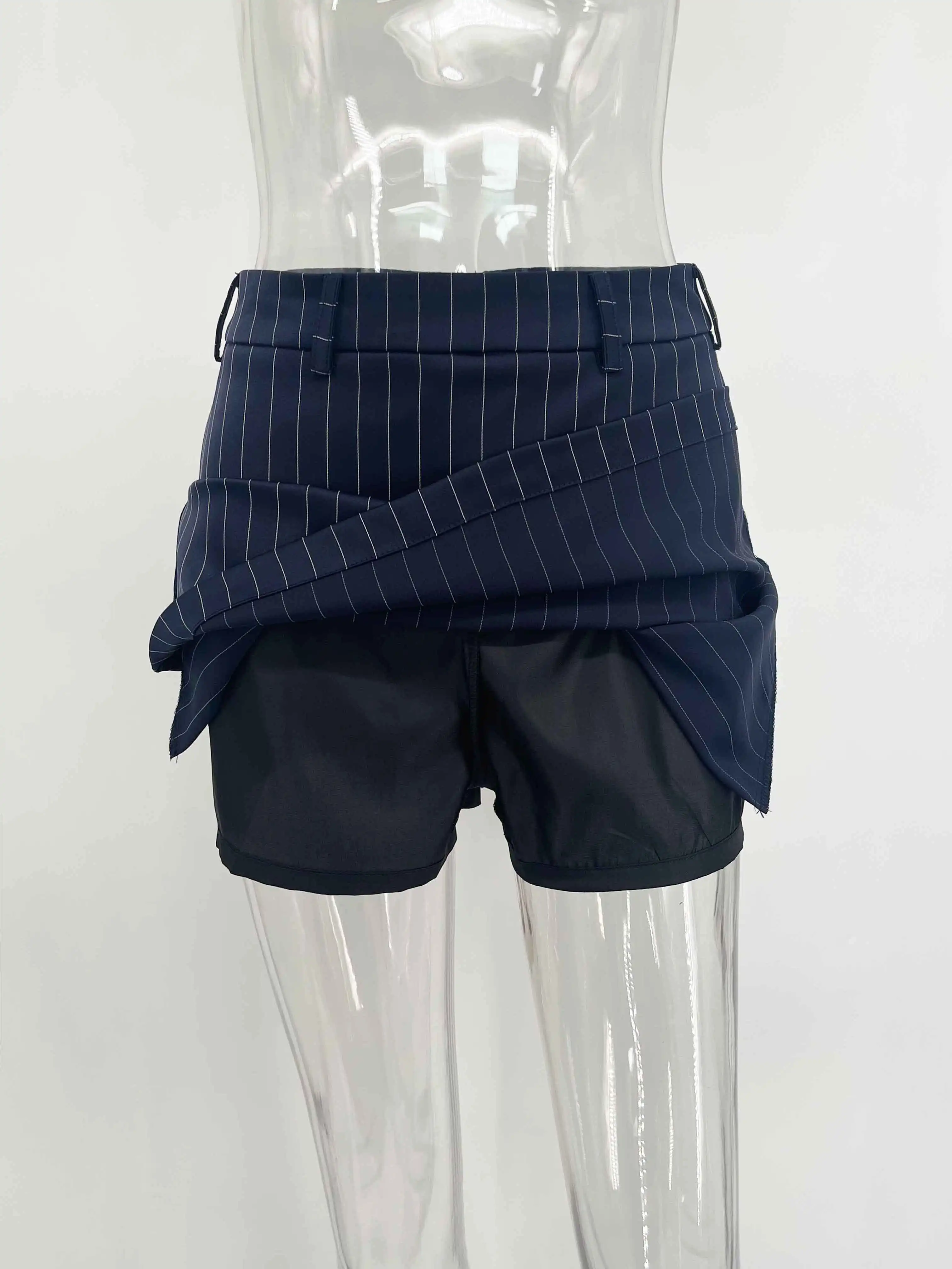 Tossy 3-teiliges Set Damen-Anzug, Minirock, elegant, gestreift, Pendeln, Patchwork, modisch, luxuriös, V-Ausschnitt, Party-Looks für Damen, Anzug-Sets – Detail 9