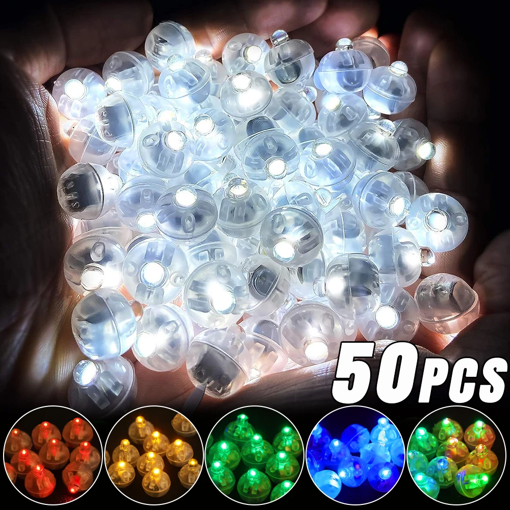 50/10Pcs Mini LED Balloon Light Colorful Flashing Luminous Tumbler Ball Lamp Lantern Light Christmas Wedding Party Decorations