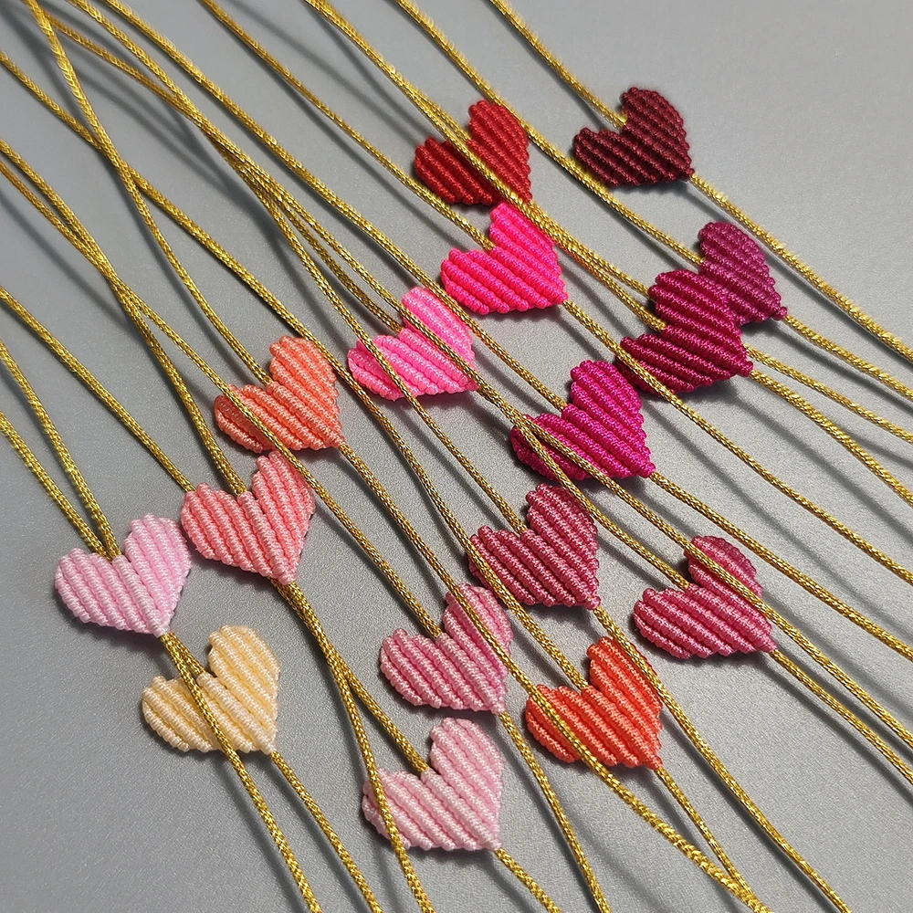 Bohemia Heart Shaped Love Lucky Rainbow Braided Bracelet Simple Trendy Ladies Thread Handmade Jewelry Best Gift