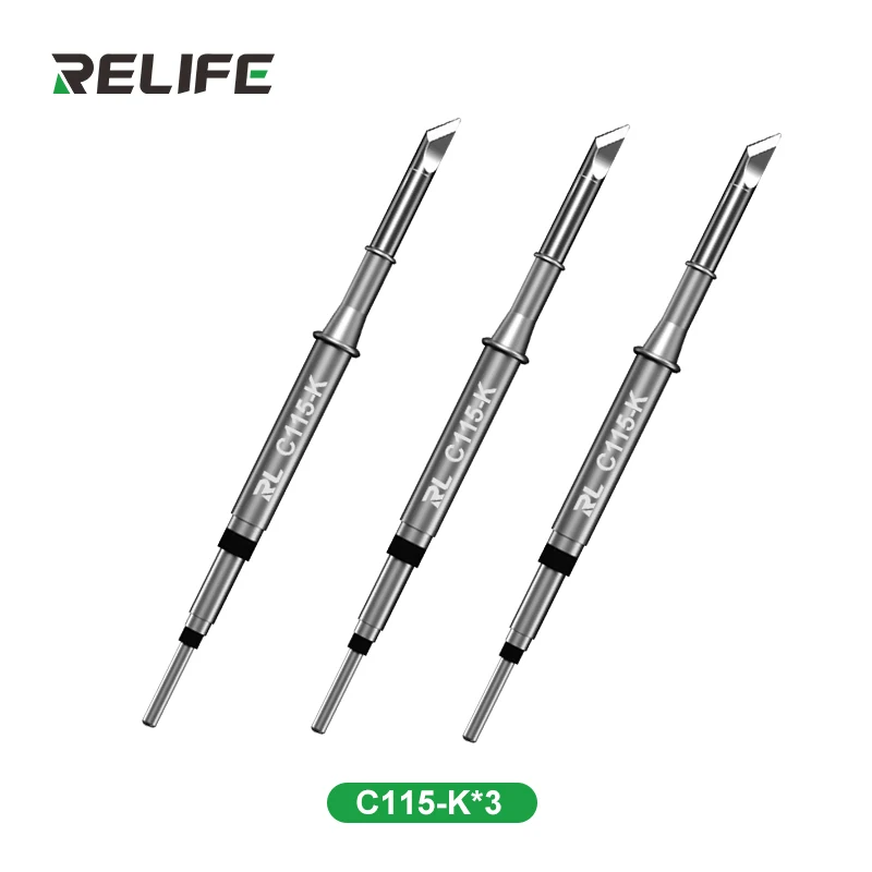 OriginalRELIFE 3PCS RL-C115 Soldering Iron Tips Lead Free Heating Core Compatible JBC Sugon Aifen Aixun soldering station Handle