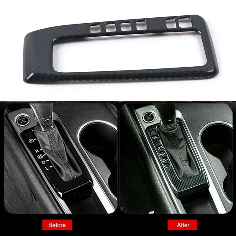 Car Carbon Fiber Look Gear Shift Center Panel Cover Trim Mouldings for Nissan Altima 2019 2020 2021 Interior Accessories