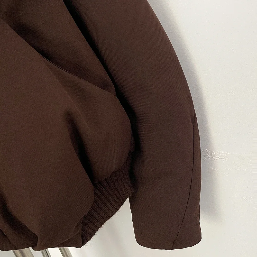 OFTBUY Daunen-Bomberjacke Neue Luxus-Waschbärpelz-Pufferjacke Damen Großer Echter Fuchspelzkragen Daunenjacke für Frauen – Detail 11