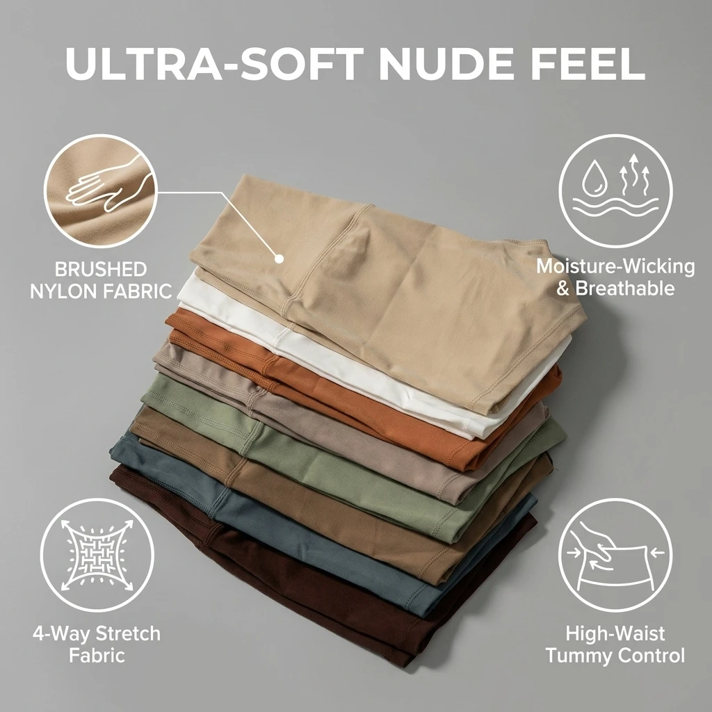 Yoga Shorts High Waist Nude Feel Brushed Nylon Women's Tight Workout Shorts Peach Butt Lifting Gym Shorts