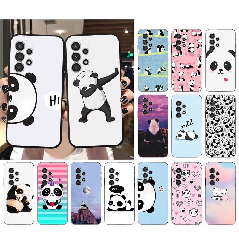 الكرتون الباندا قضية الهاتف لسامسونج غالاكسي A35 A55 A54 A15 A25 A05s A05 A22 A24 A52 A33 A34 M34 M14 M54 M23 Funda