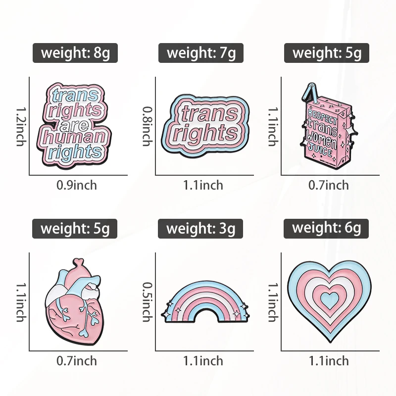 Rights Are Human Right Pines Lapel Badges She Is Gay Jewelry Gift for Loves Friends Transgender Enamel  Brooch Custom Trans