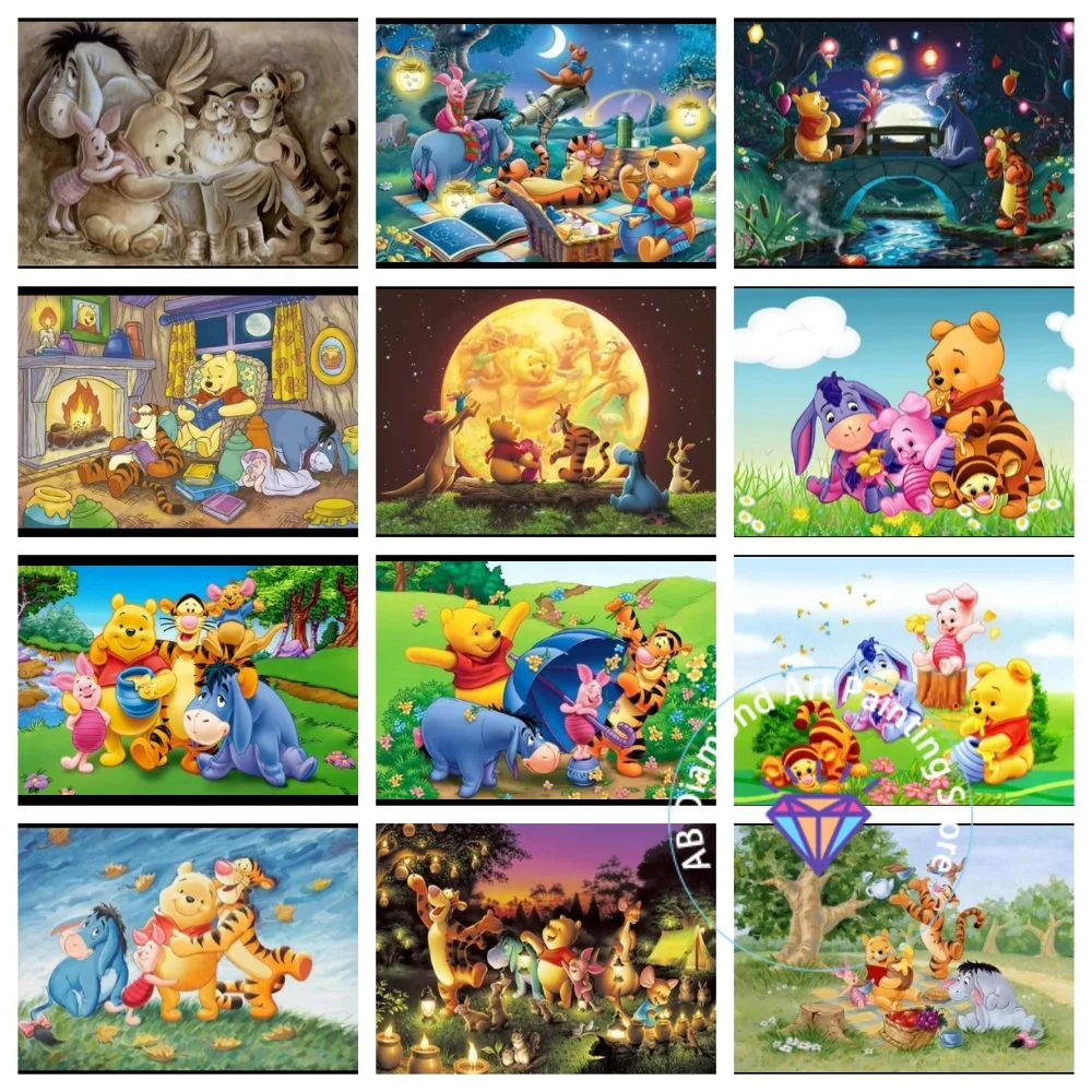 

Winnie The Pooh AB Diamond Painting Kit Square Round Diamond 5D DIY MosaicHandmade Art Adult Exquisite Gift Crafts Home Decor