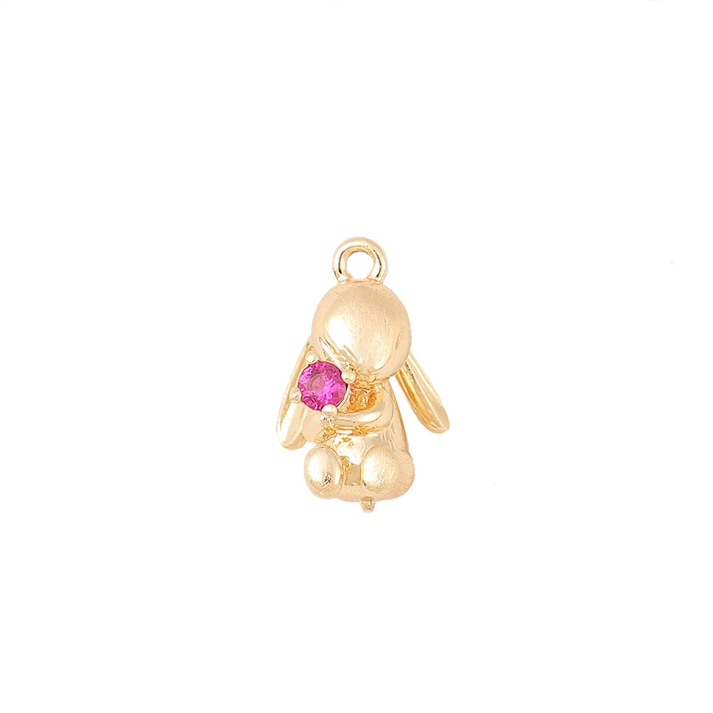 

Factory Wholesale Gold Color Brass And Zircon Rabbit Charms Pendants Necklace and Bracelet Earring Diy Jewelry Accessories Parts