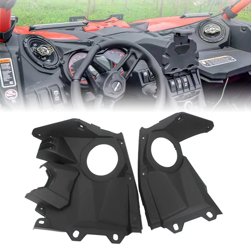 

Для Can-Am Maverick X3 Turbo R XDS XRS MAX DS RS 2017-2023: Черные передние панели для динамиков UTV, стереосистемы, комплект для приборной панели, аксессуары