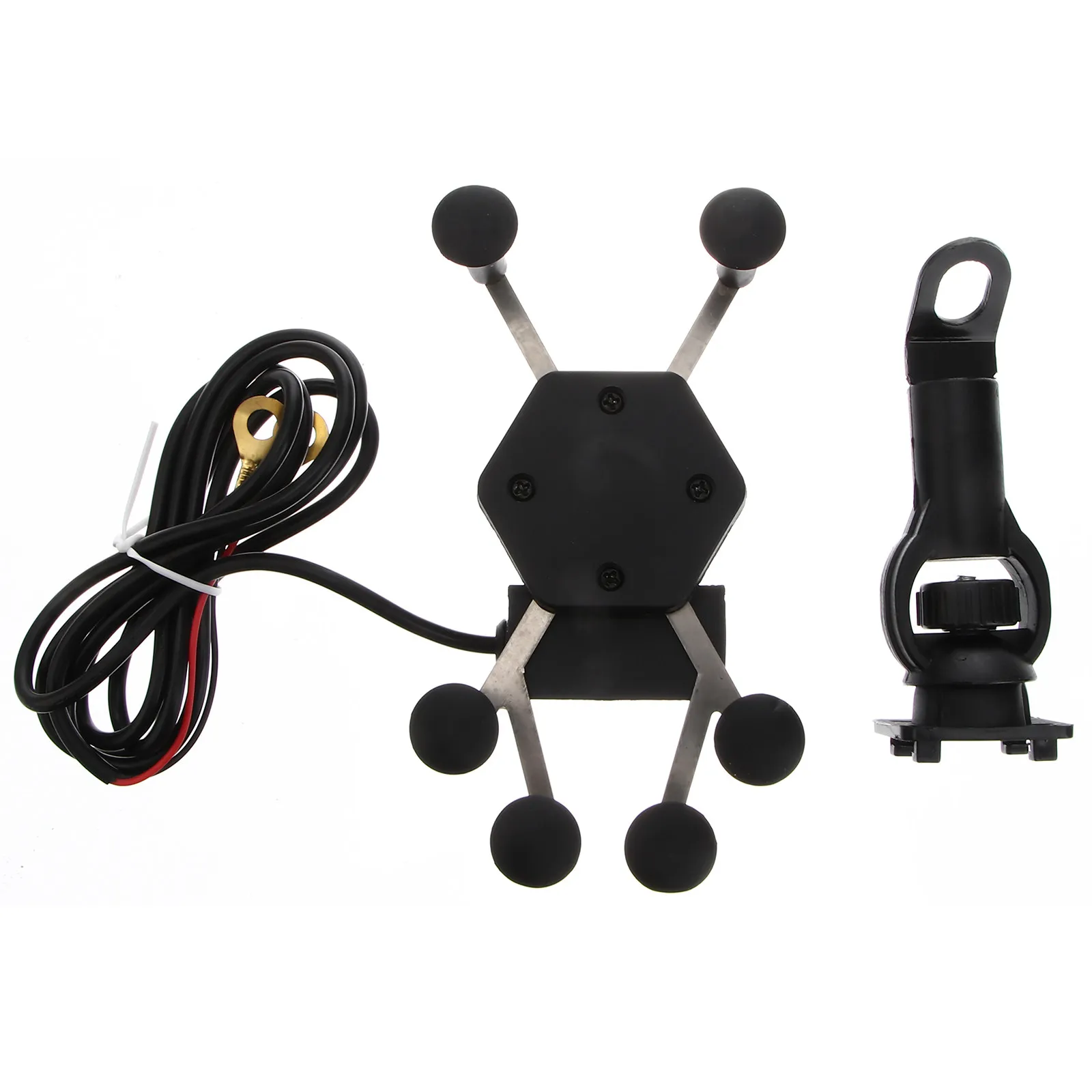 

Motorbike Mobile Phone Holder Black Abs Anti-theft Handle Bracket Portable Usb Bike Cellphone Stand Plastic Durability