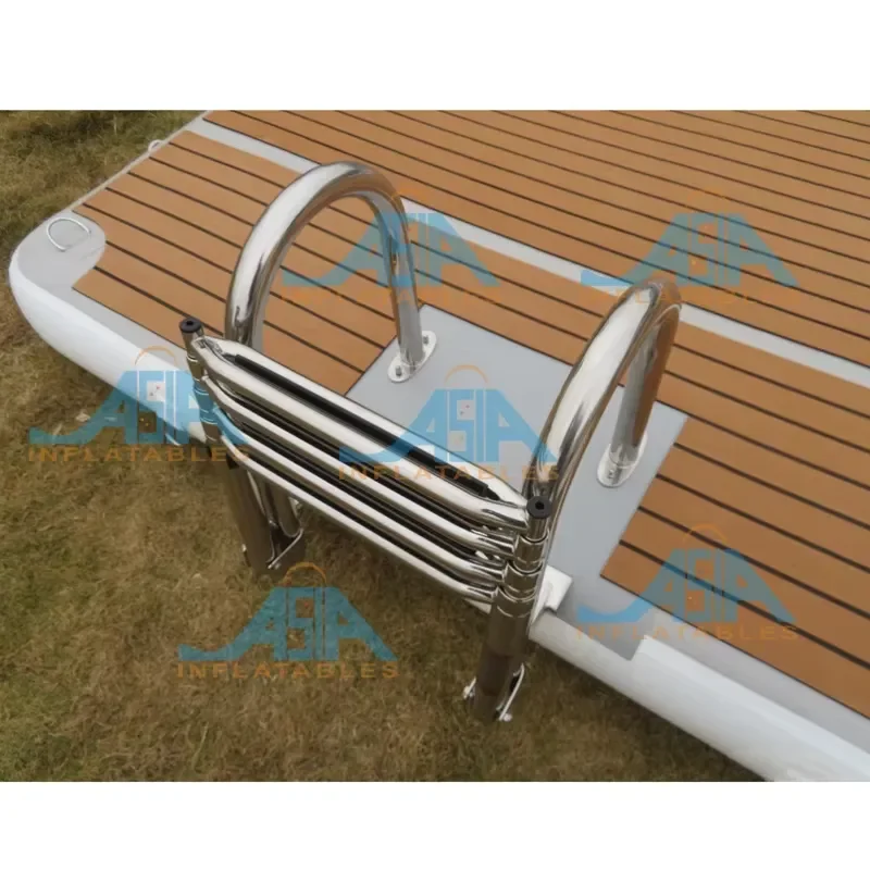 3*2*0.2 Leisure Land Inflatable Swim Island Floating Raft Inflatable Foil Water Jet Ski Dock Floats Platform With Ladder