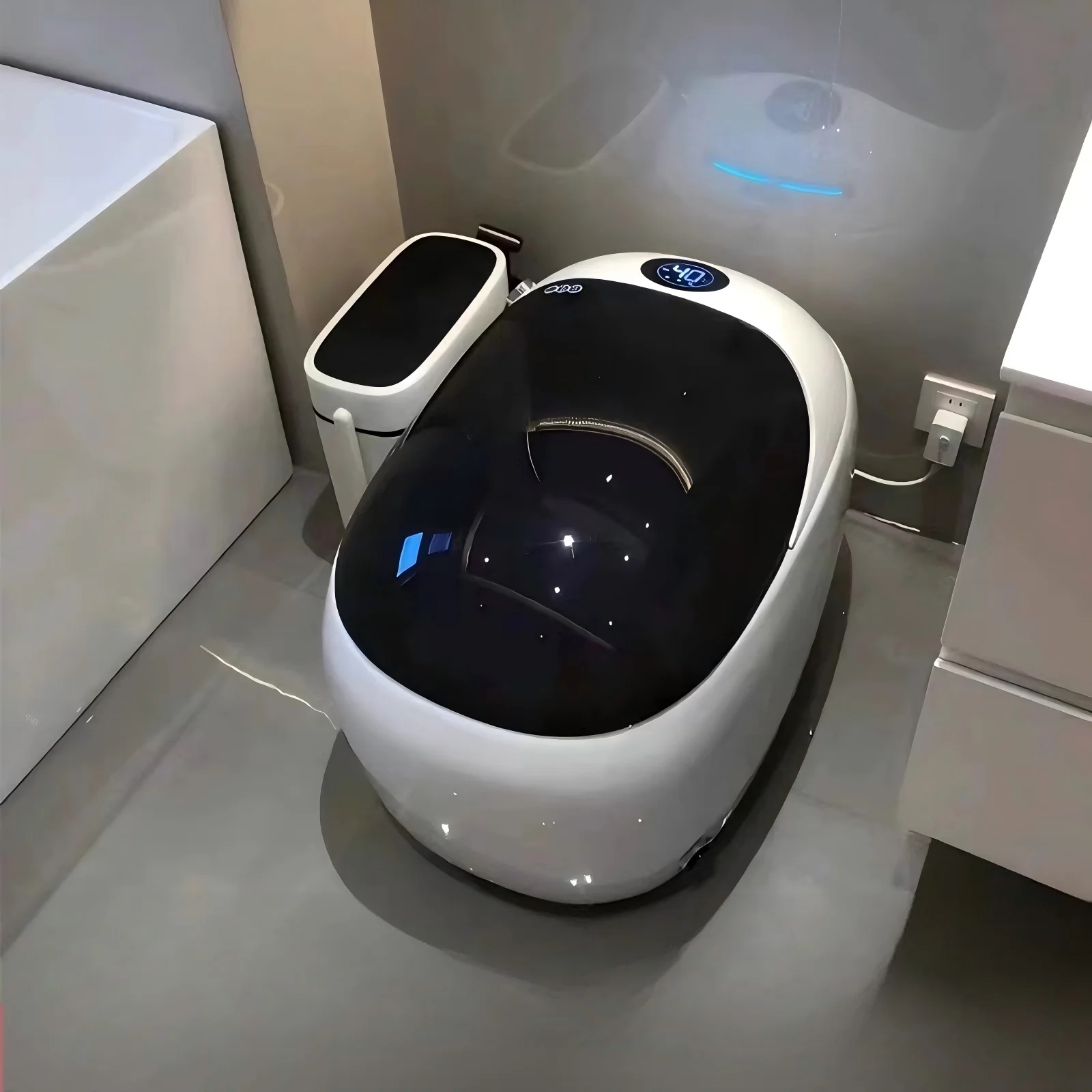 

Smart Toilet, Clean Potty, Non-contact Sanitary Smart Toilet Set, Automatic Flushing, Black Smart Toilet, Suitable For Hotels