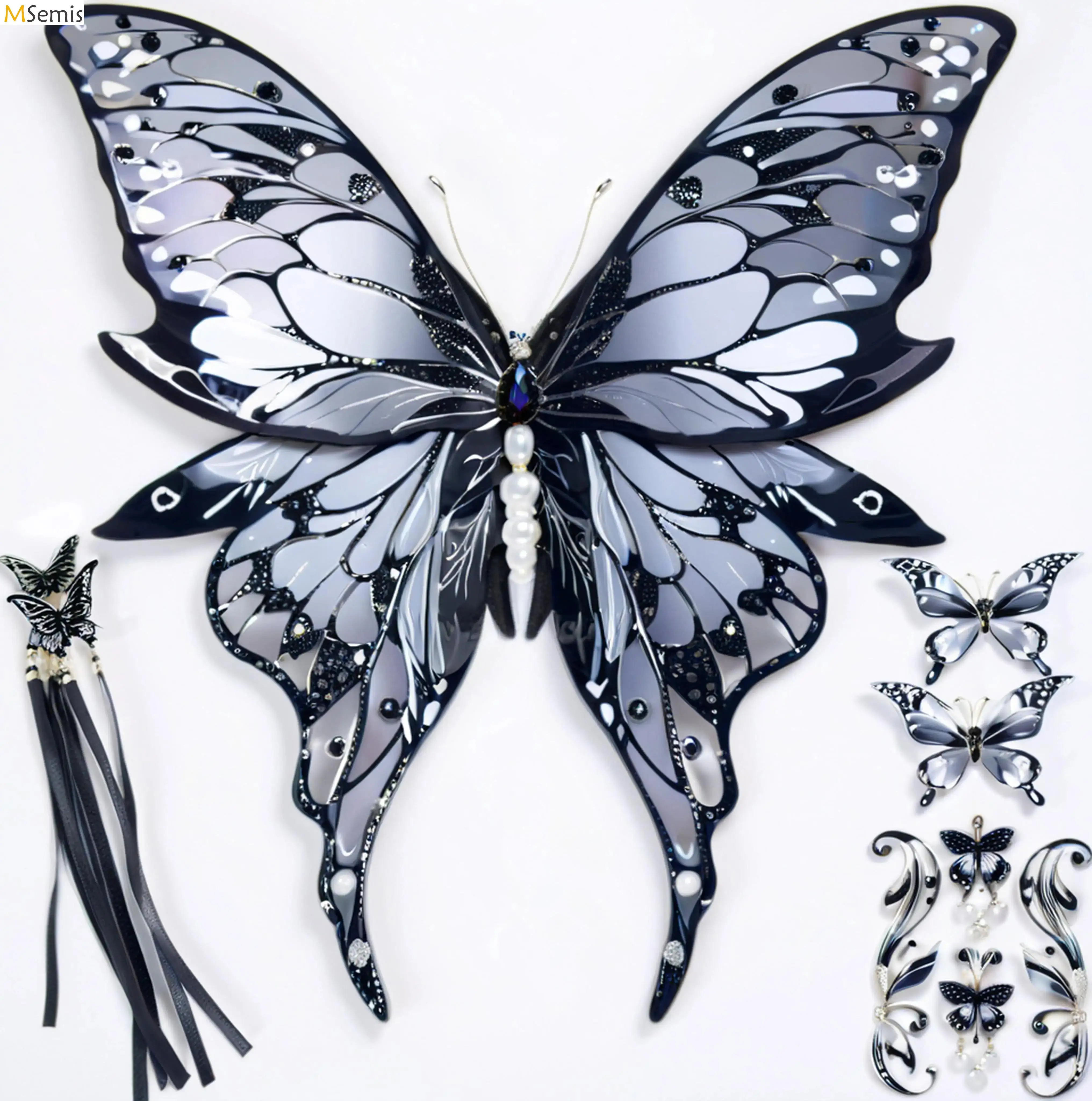

Women Girls Butterfly Fairy Elf Wings with Star Wand Stick Template for Halloween Cosplay Costume Birthday Christmas Photography