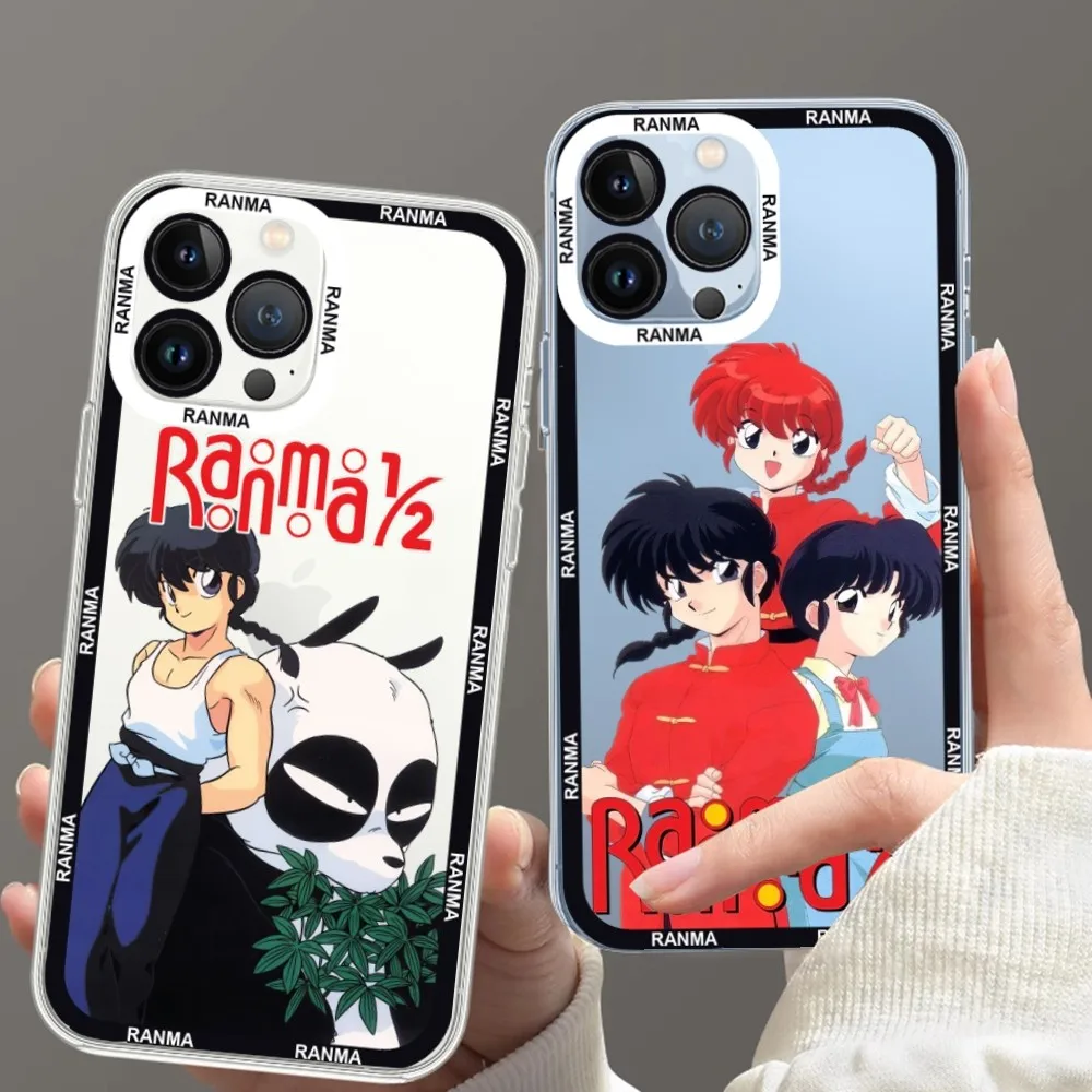 Custodia per telefono Cartoon Ranma 1 2 per Samsung S20 S21 S22 S23 Ultra Plus S10 Bordo trasparente Shell