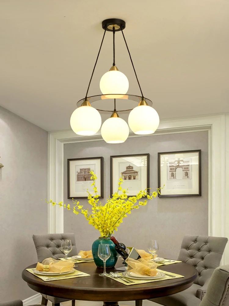 

Dining room chandelier simple modern creative household Nordic American style bar chandelier atmosphere warm dining room lamps.