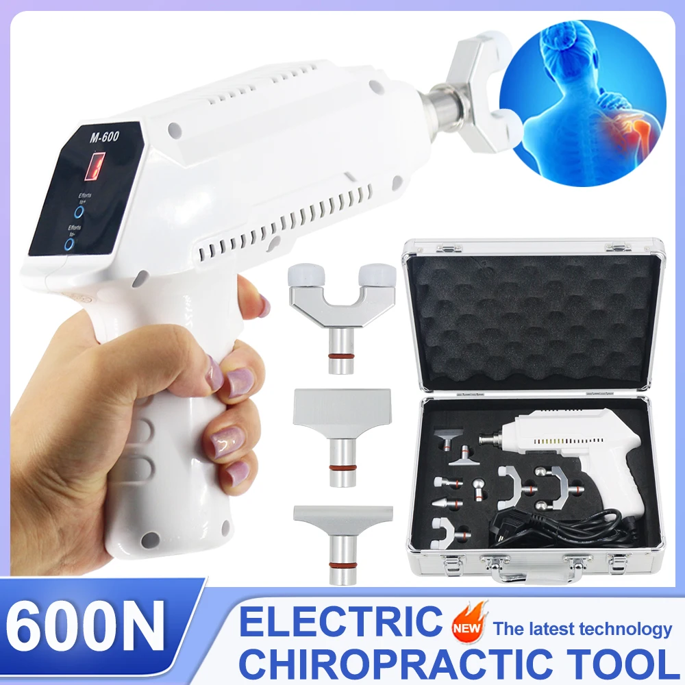 Electric Correction Gun Spinal Chiropractic Adjusting Tools Adjustable Instrument Impulse 600N Spine Cervical Portable Massager
