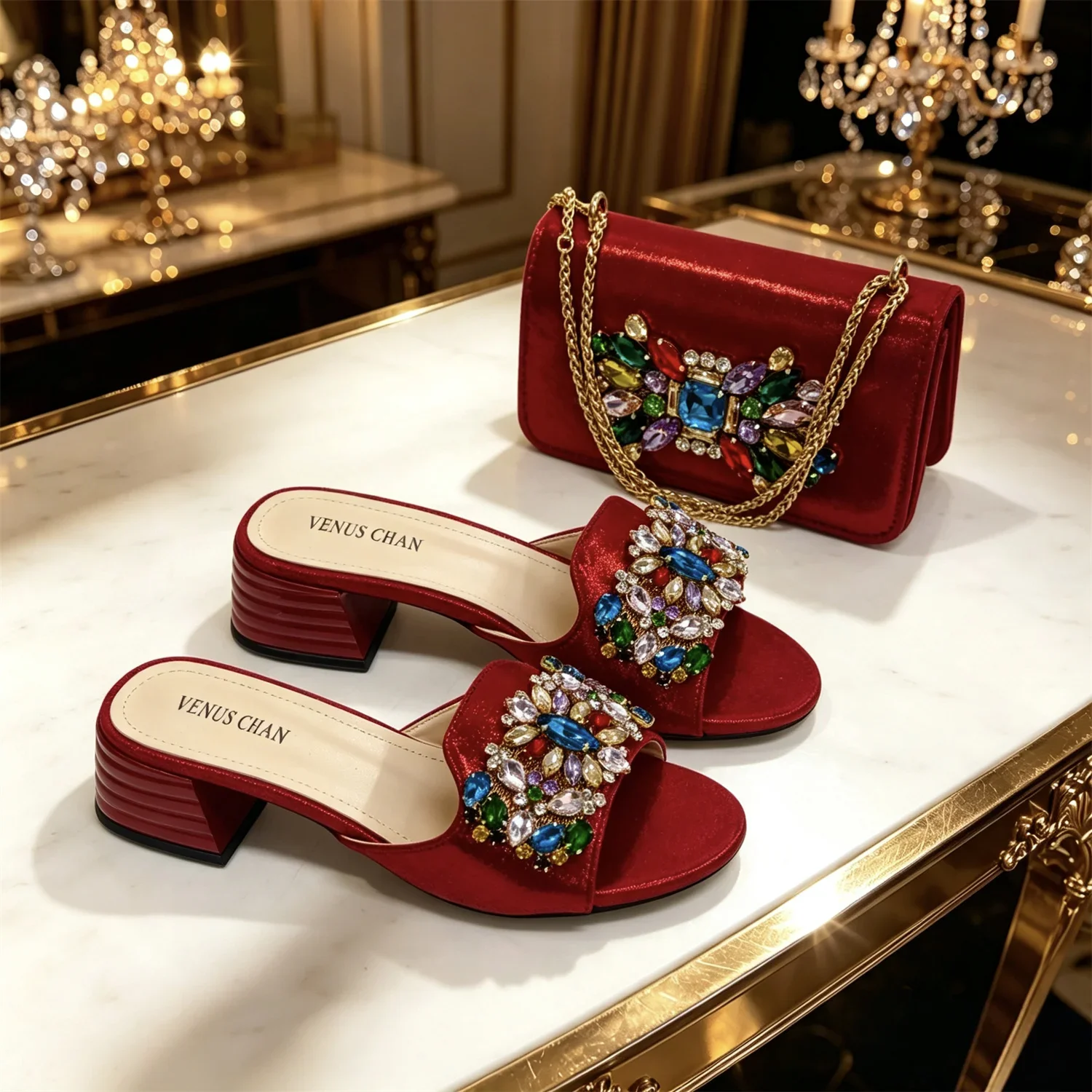 Italienische Mode-Bankettschuhe und -Taschen, afrikanische Damenhandtaschen mit Strassverzierung und Damen-High-Heels – Detail 15
